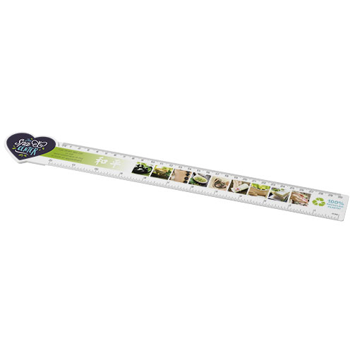 Tait hartvormige liniaal van 30 cm van gerecycled plastic