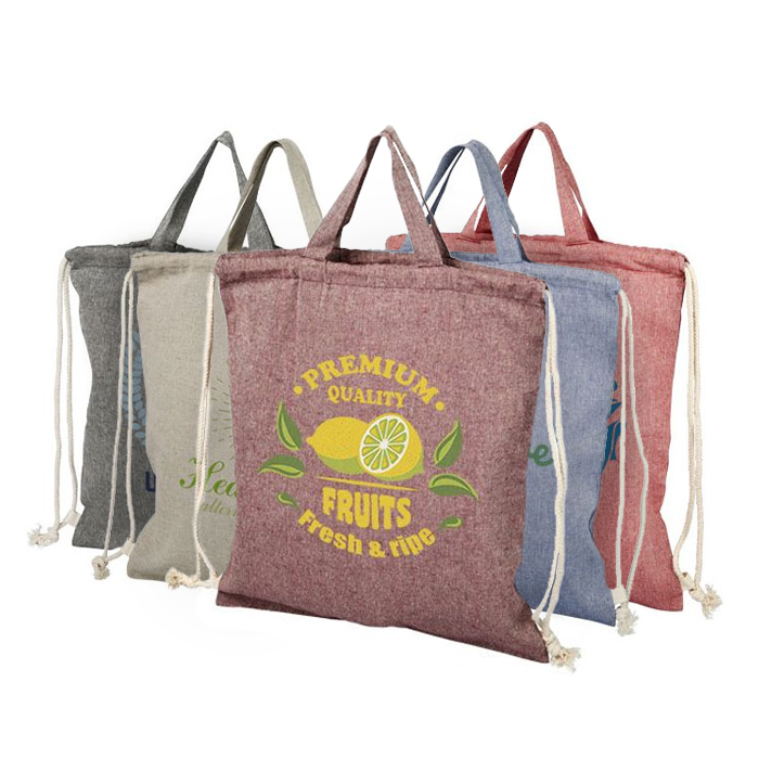 Pheebs 150 g/m² gerecyclede rugzak met trekkoordsluiting 6L