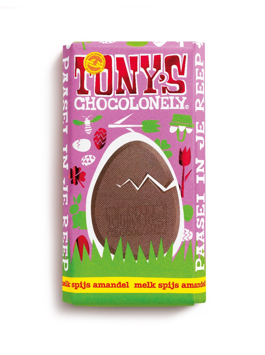 Tony's Chocolonely Paasreep Melk Spijs Amandel (Uitverkocht)