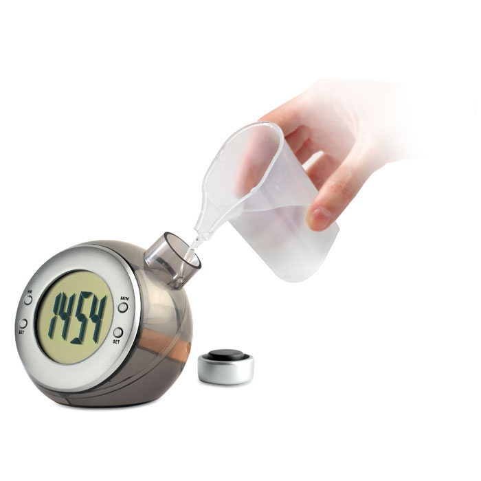 DROPPY LCD klok op waterenergie