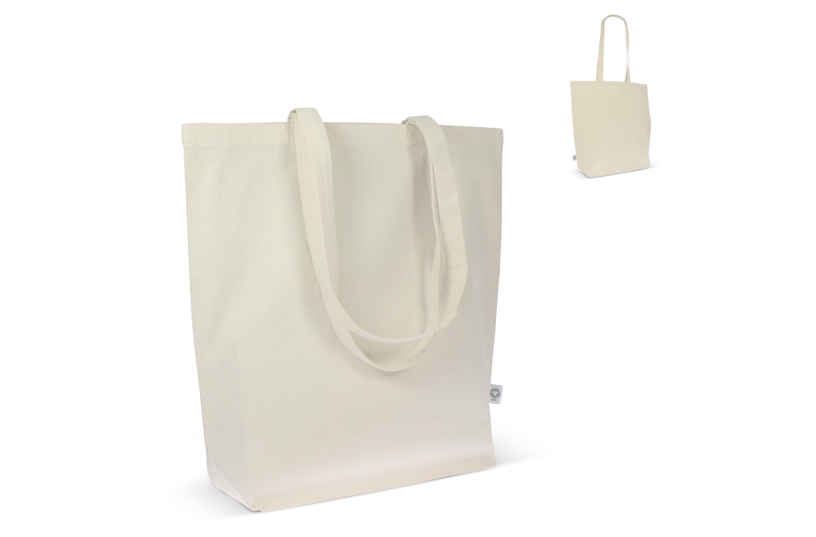 Schoudertas katoen GOTS ecru lang 270g/m² 42x12x43cm