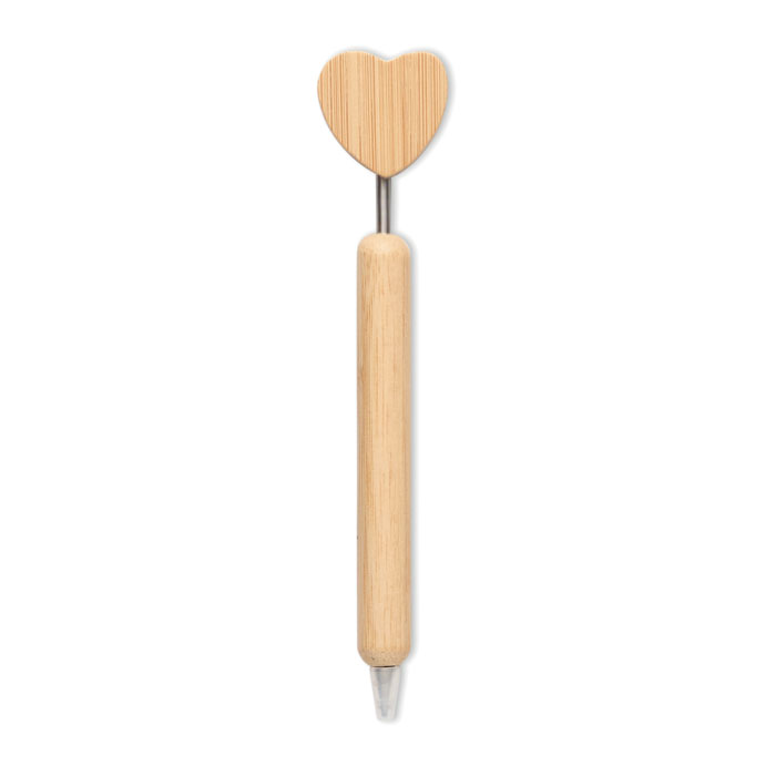 CORAPEN Bamboe balpen hart detail
