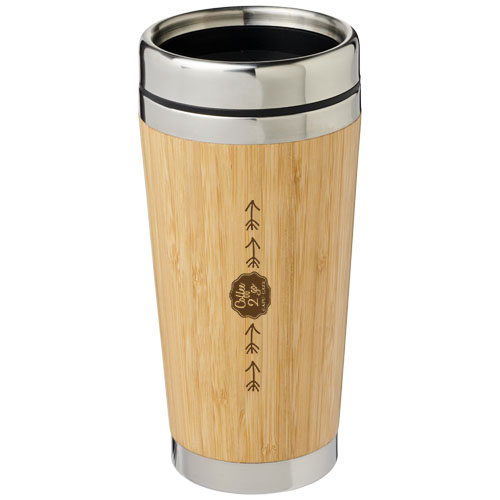 Bambus 450 ml beker met buitenzijde van bamboe