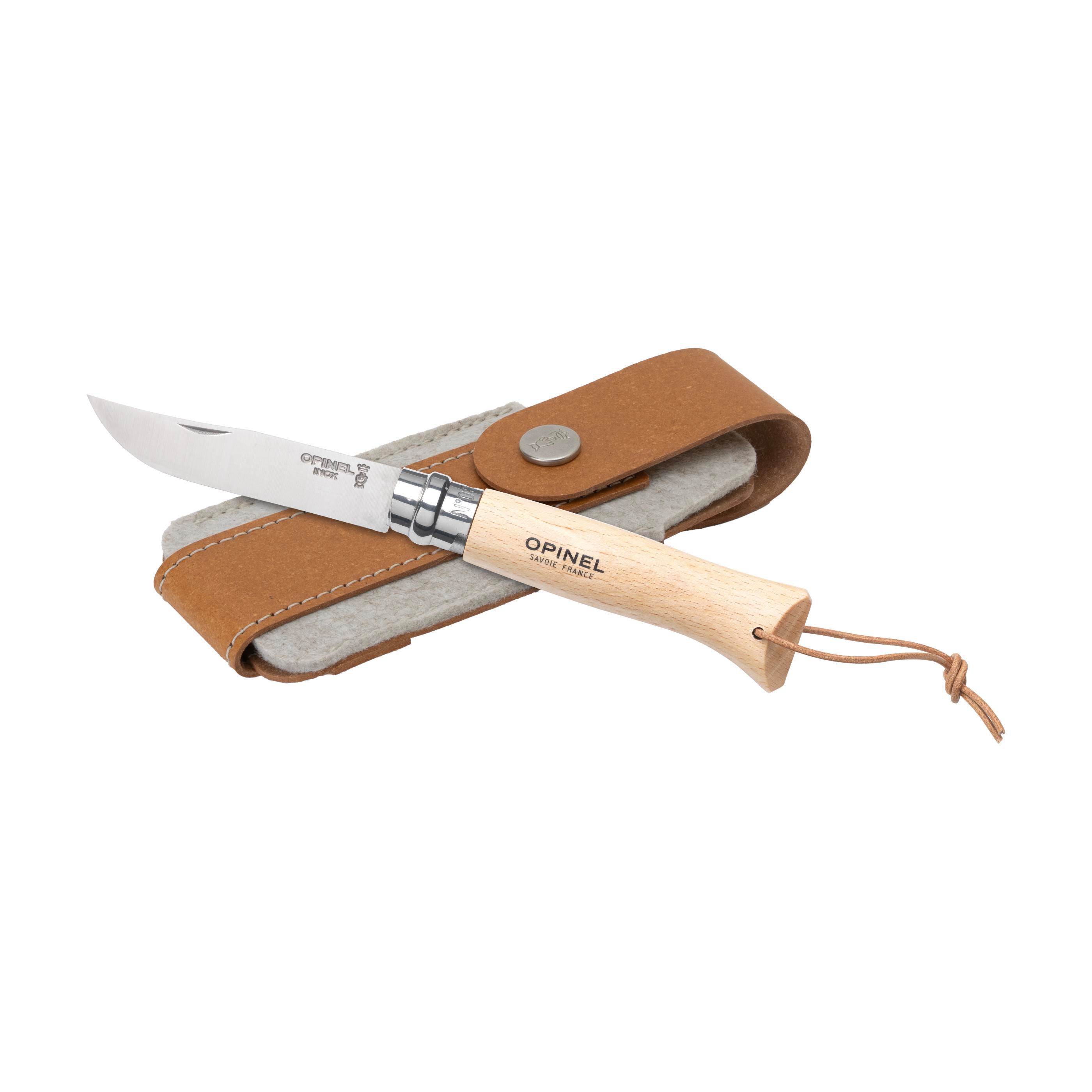 Opinel Inox No 08 Natural zakmes | Met riemetui