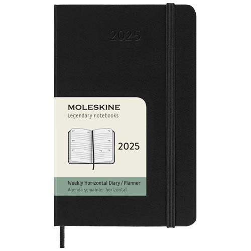 Moleskine horizontale week-agenda voor 12 maanden met harde kaft - pocket