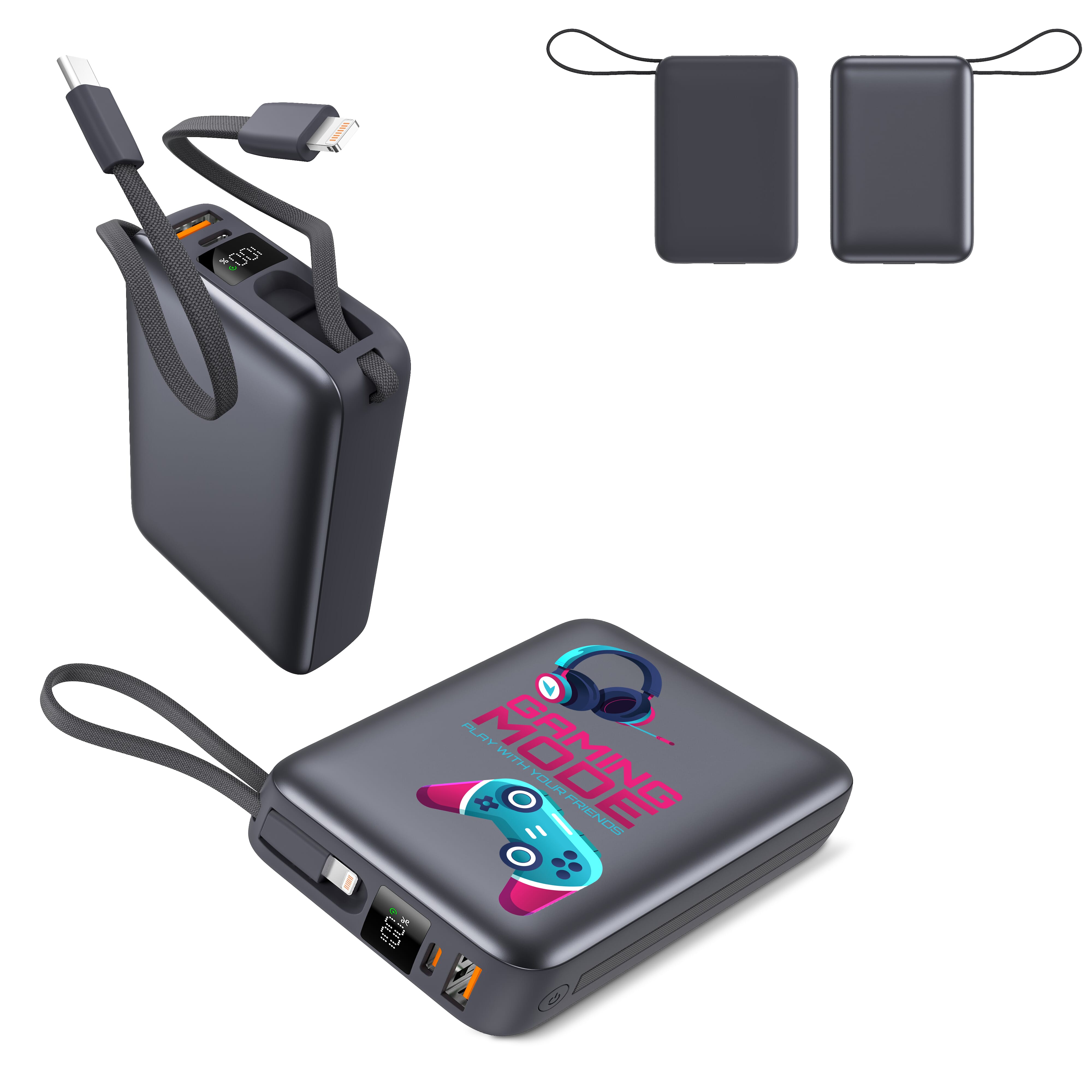Nova Powerbank 22.5W Power Delivery met ingebouwde kabels 20000 mAh