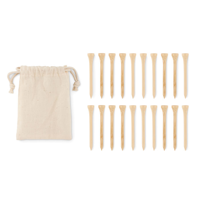 BIRDIE 20 bamboe golf tees set