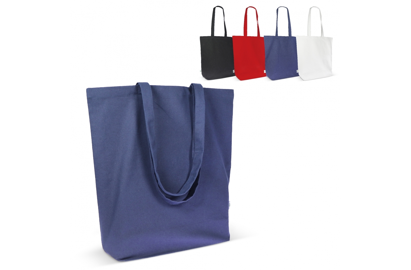 Schoudertas katoen GOTS gekleurd lang 270g/m² 42x12x43 cm
