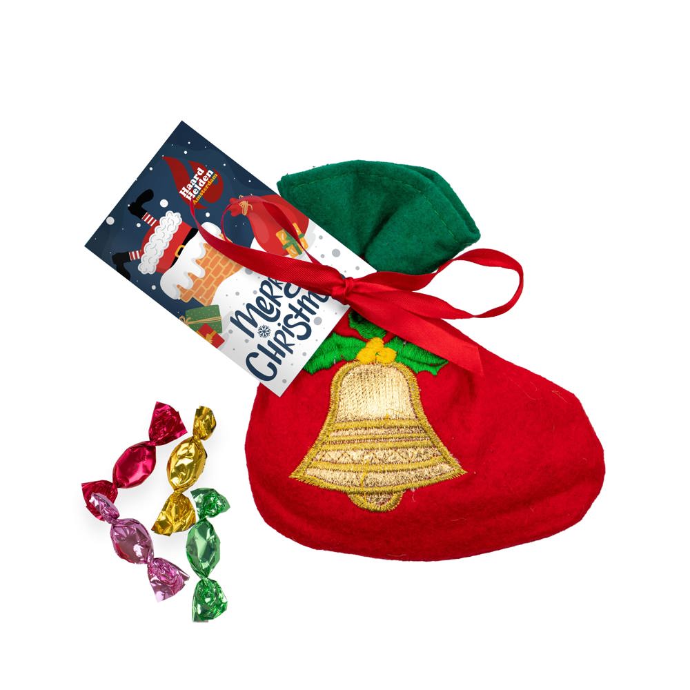 Stoffen Kerstsok en 50 gram snoep
