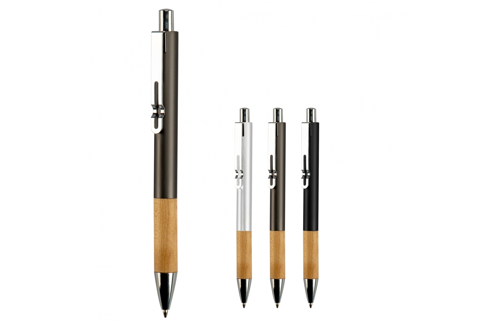 Metalen pen met houten grip
