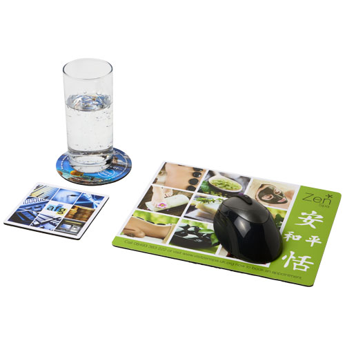 Q Mat® combiset 1 van muismat en onderzetter
