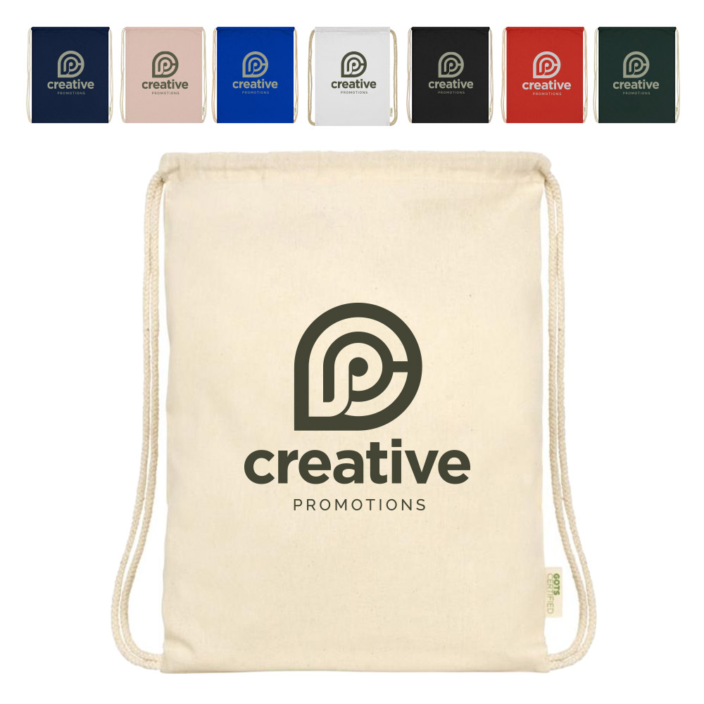 Orissa organisch katoenen rugzak van 140 g/m² met trekkoordsluiting 5L