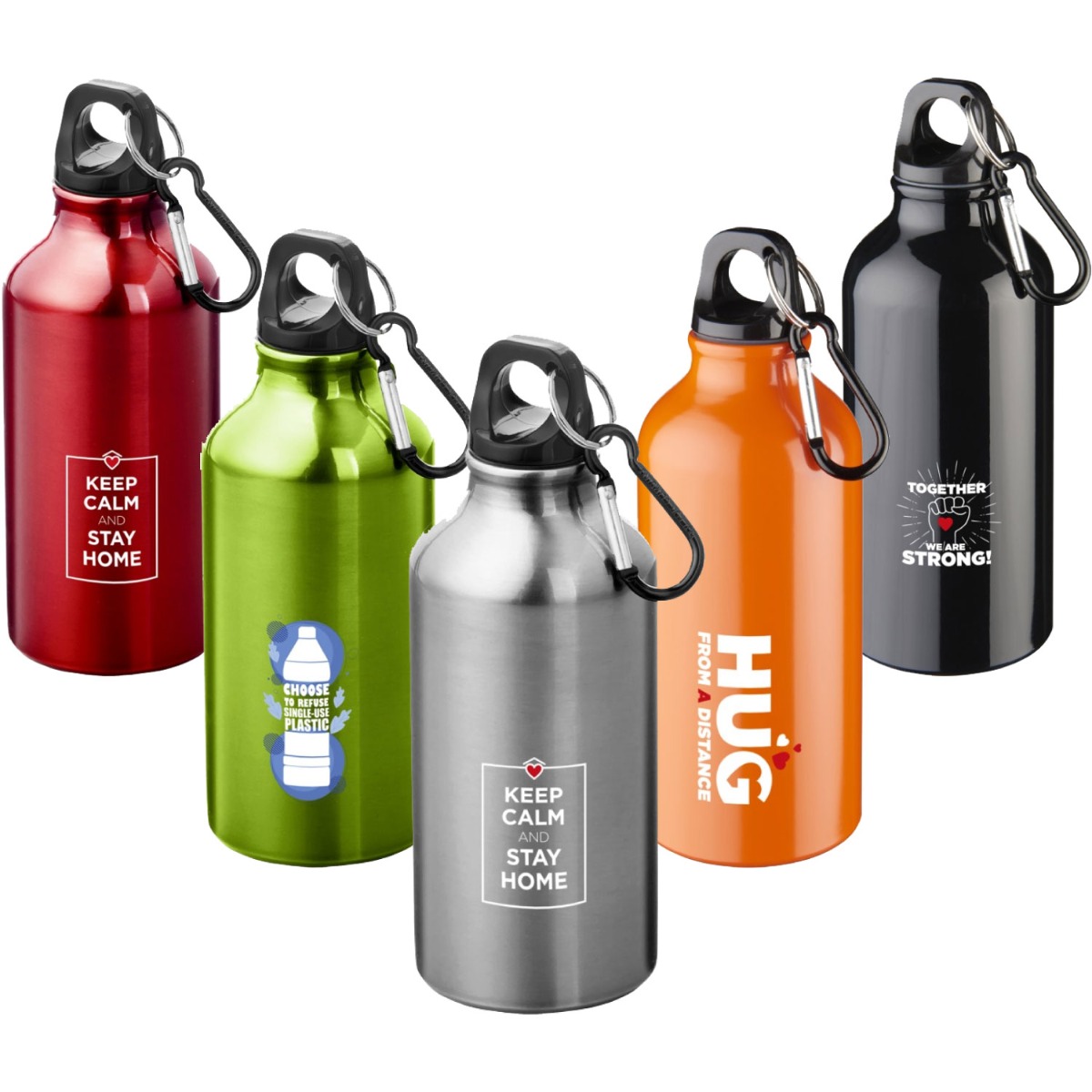 Oregon 400 ml aluminium waterfles met karabijnhaak