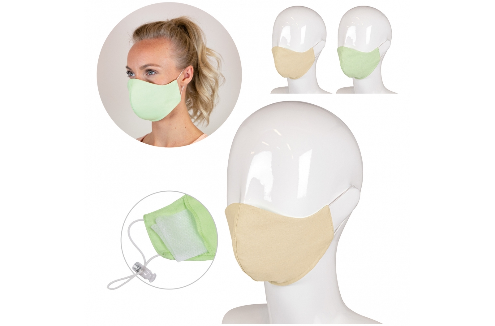 Herbruikbaar gezichtsmasker medisch katoen 3-laags Made in Europe