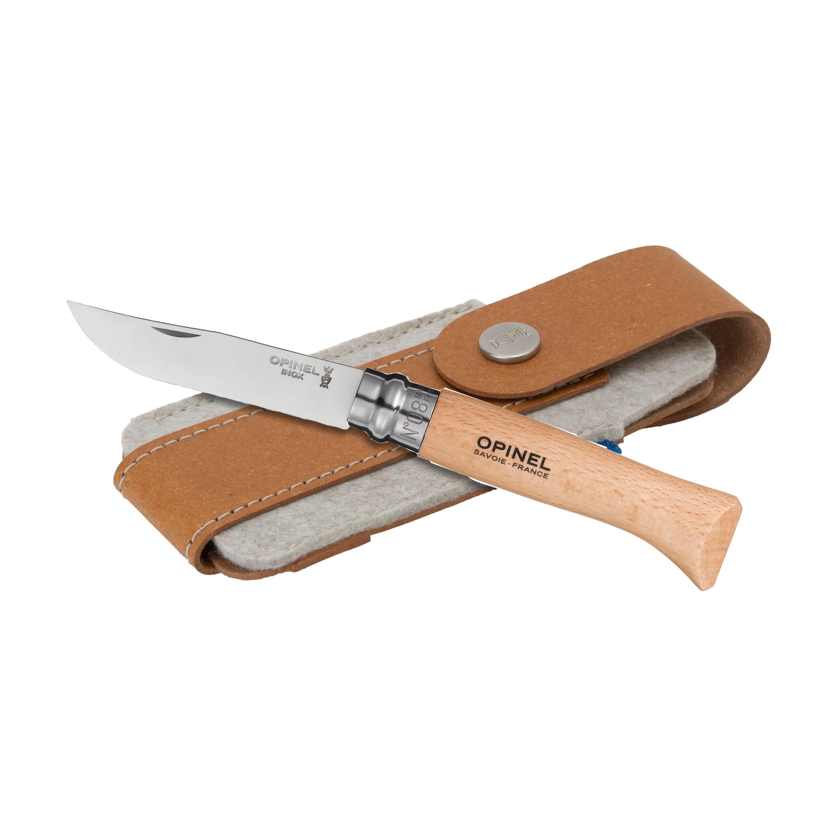 Opinel Inox No 08 zakmes | Met riemetui