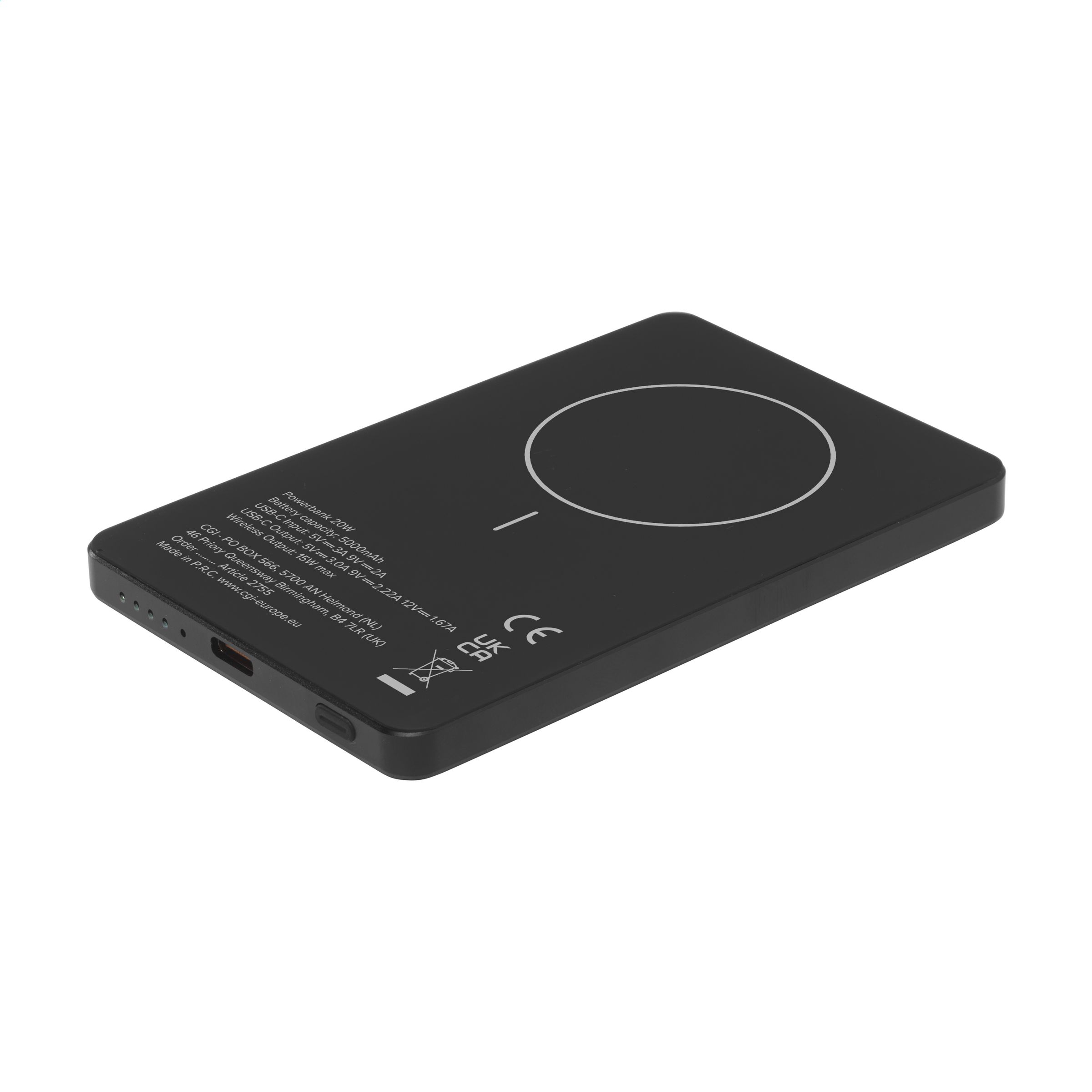 Wireless RCS Recycled Alu Magsafe Powerbank 5000