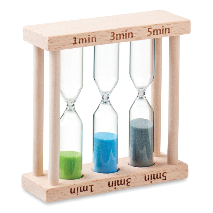 EI Set van 3 houten zandlopers