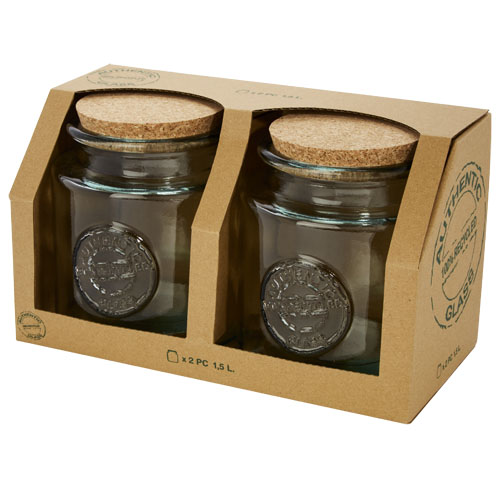 Aire tweedelige containerset van 1500 ml gerecycled glas