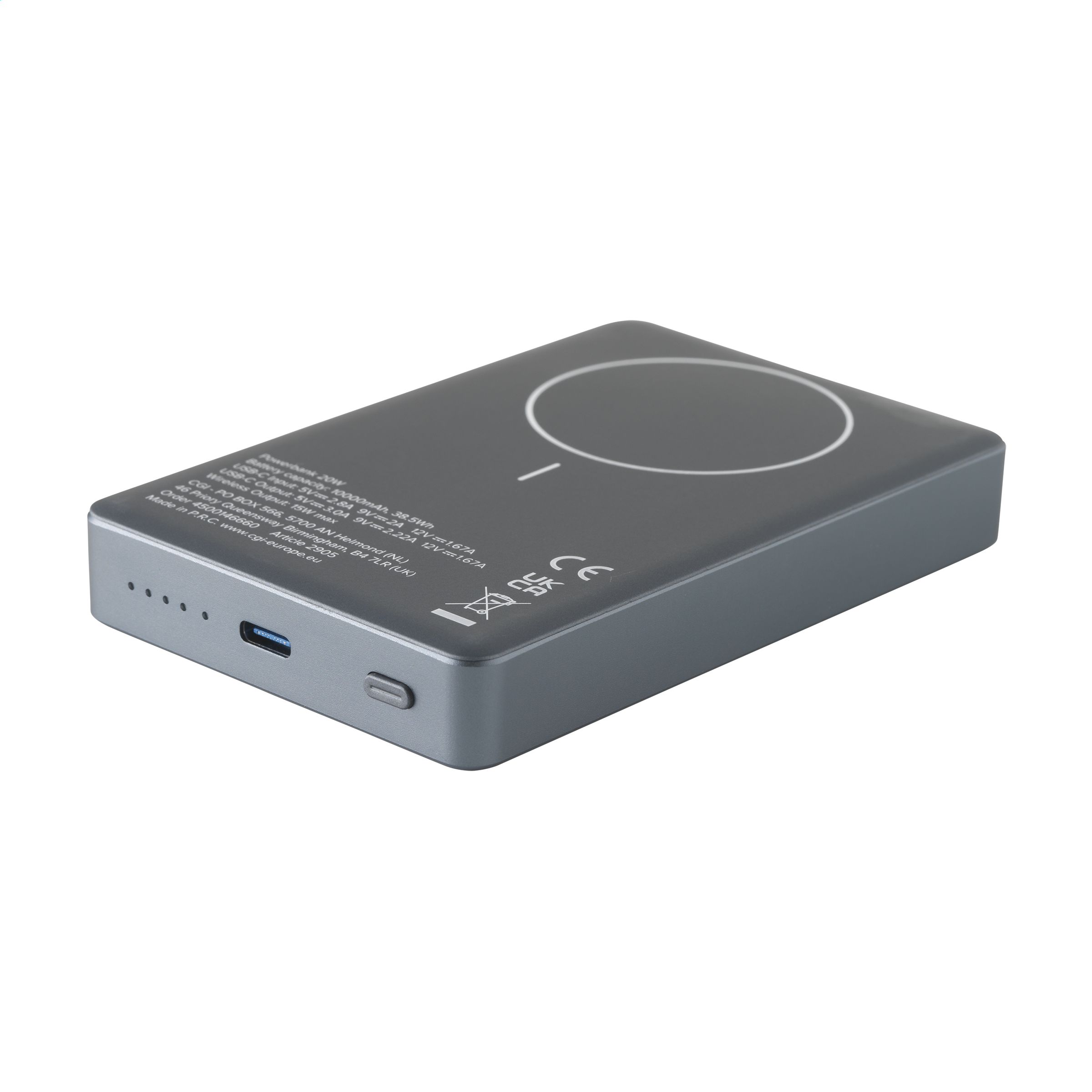 Wireless RCS Recycled Alu Magsafe Powerbank 10000