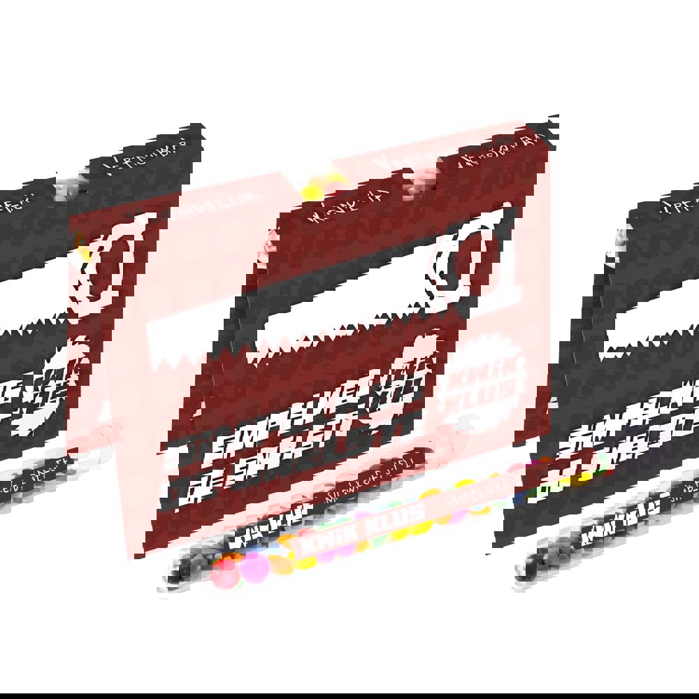 Vouwkaart met een gevuld reageerbuisje