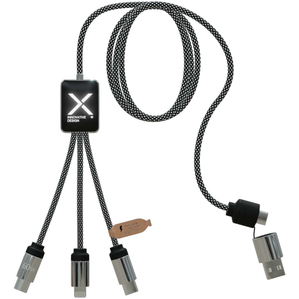 SCX.design C33 60 W Type-C oplaadkabel met dubbel verlicht logo
